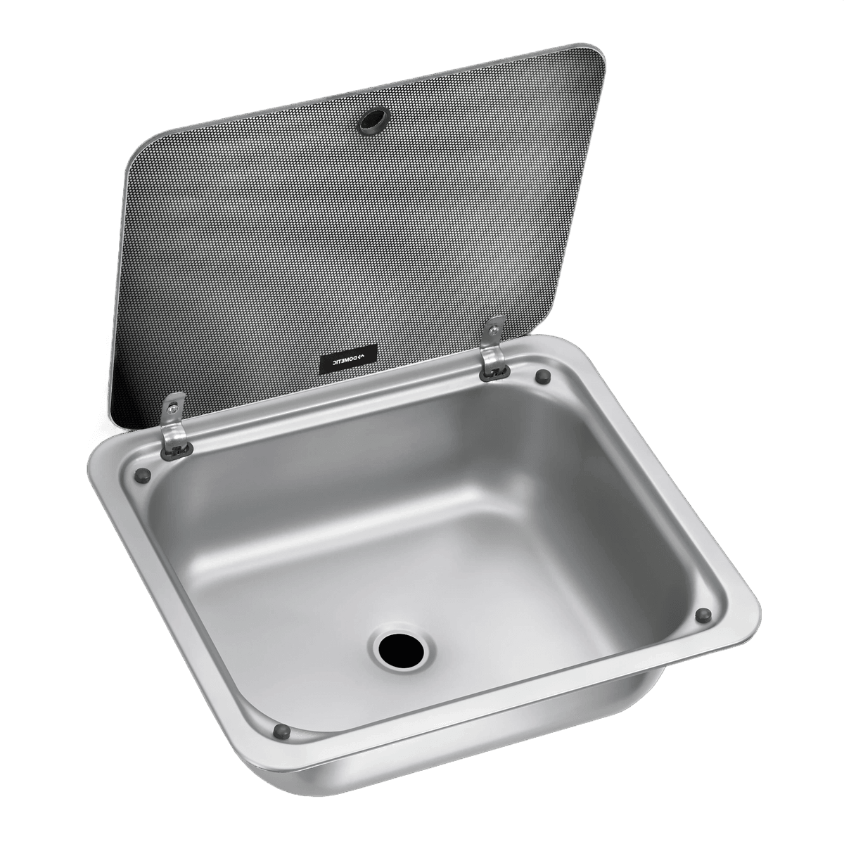 Dometic SNG 4133 Edelstahl-Spüle eckig 410 x 335 mm mit Glasabdeckung